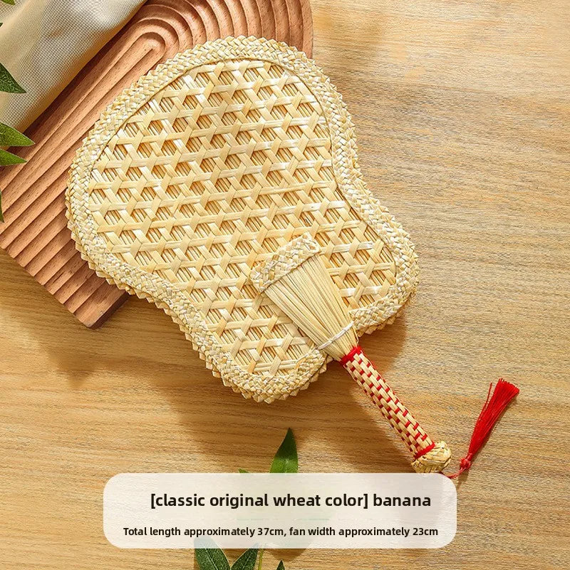 1pc Chinese Hand Woven DIY Home Decoration Heat Dissipation Bedroom Living Room Summer Cooling Weaving Hand Fan Peaceful Pleasures Health and Wellness