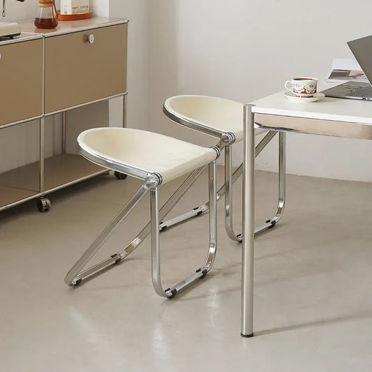 Random Color Acrylic Folding Stool Minimally Designed Dining Chairs Used Household Furniture Folding Stools Small Home Furniture Peaceful Pleasures Health and Wellness