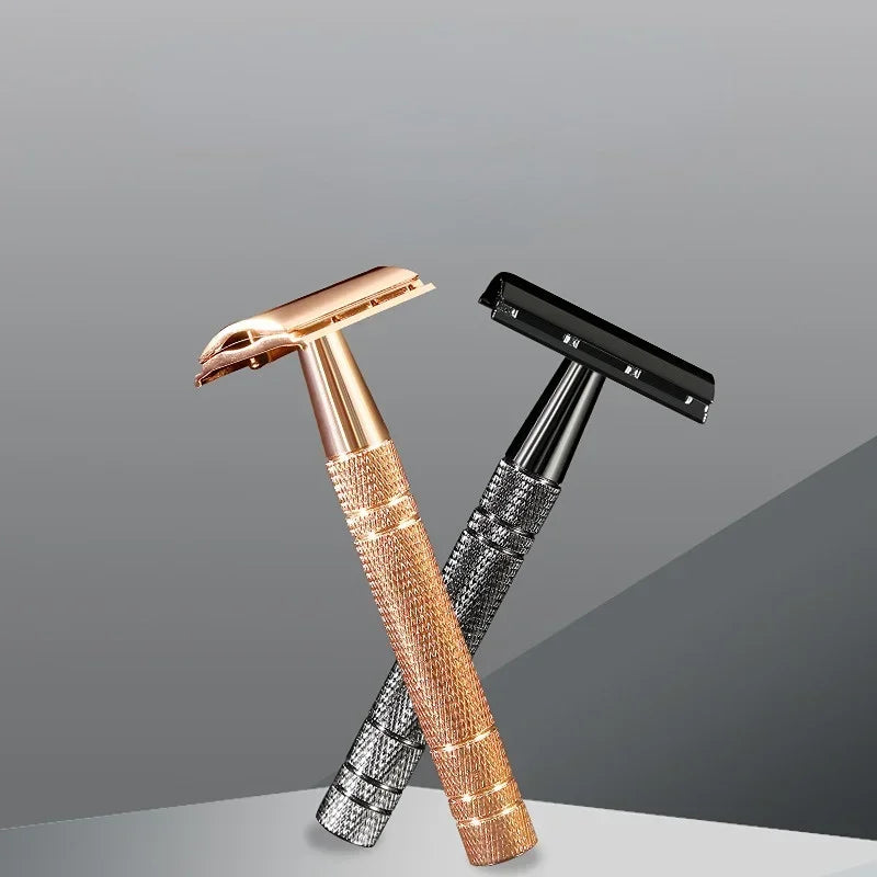 Rose Gold Double Edge Safety Razor + 10 Blades – Men & Women
