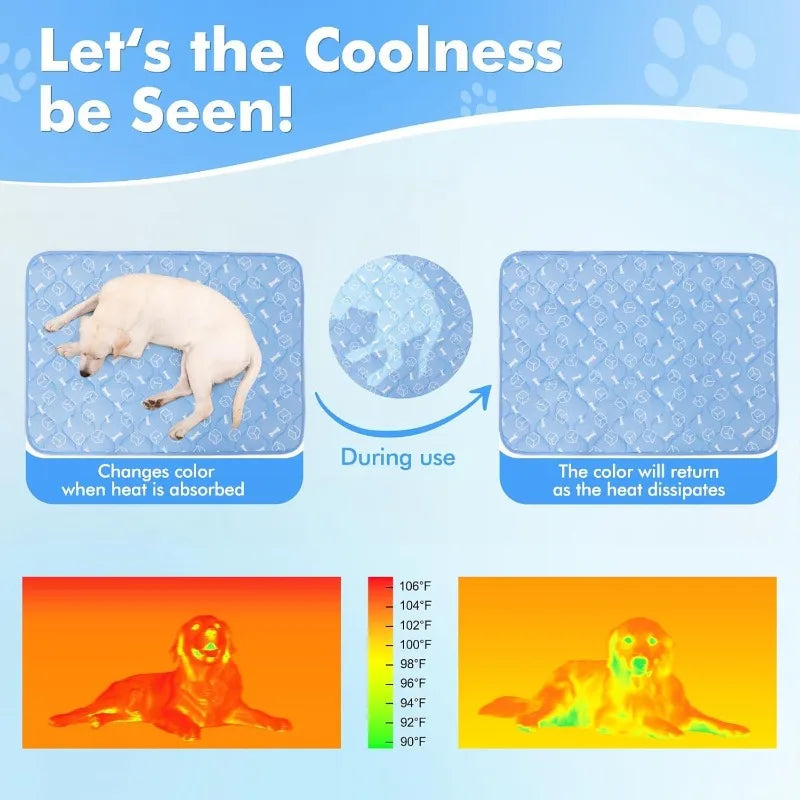 Large Pet Cooling Mat – Gel Pad for Dogs & Cats Summer Heat