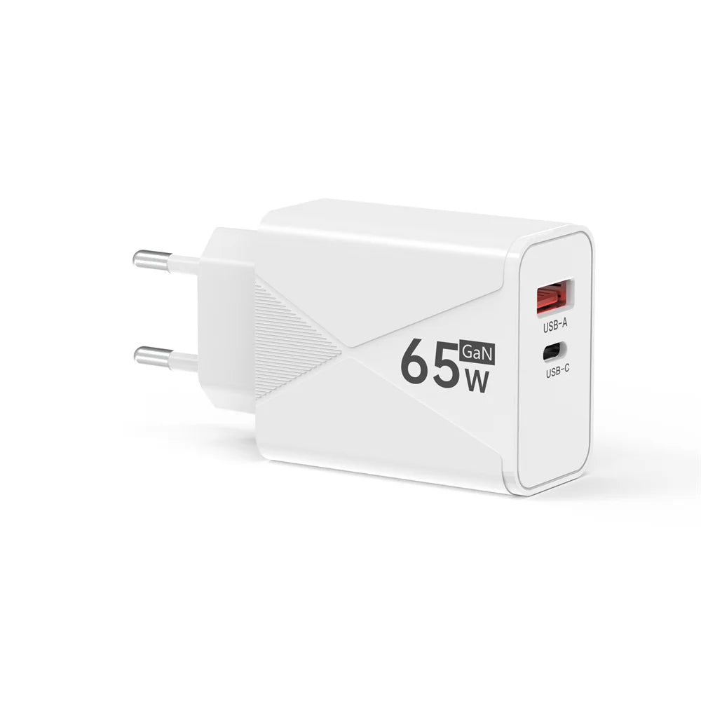 GaN 65W USB-C Fast Charger PD QC 3.0 | iPhone & Samsung