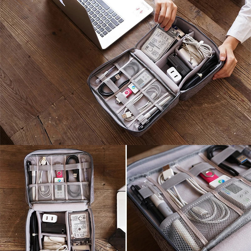 Cable Management Organizer Cable Winder Digital Product Storage Bag Phone Cord Protector Zipper Pouch Case Accessories Supplies Peaceful Pleasures Health and Wellness
