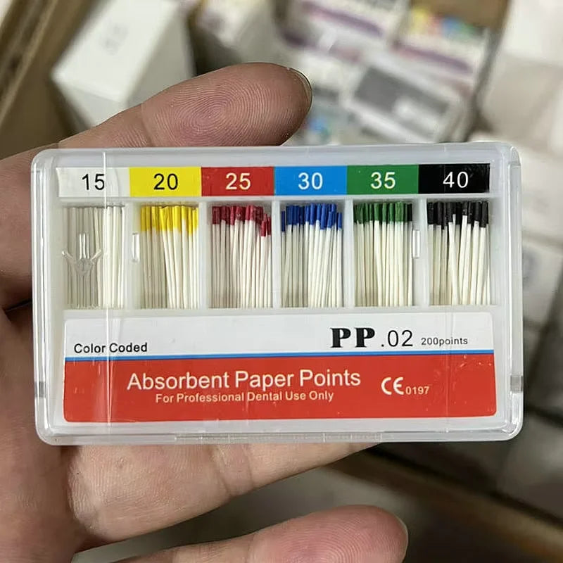 Dental Paper Points 0.02 Taper – 100% Cotton, Sizes 15–80