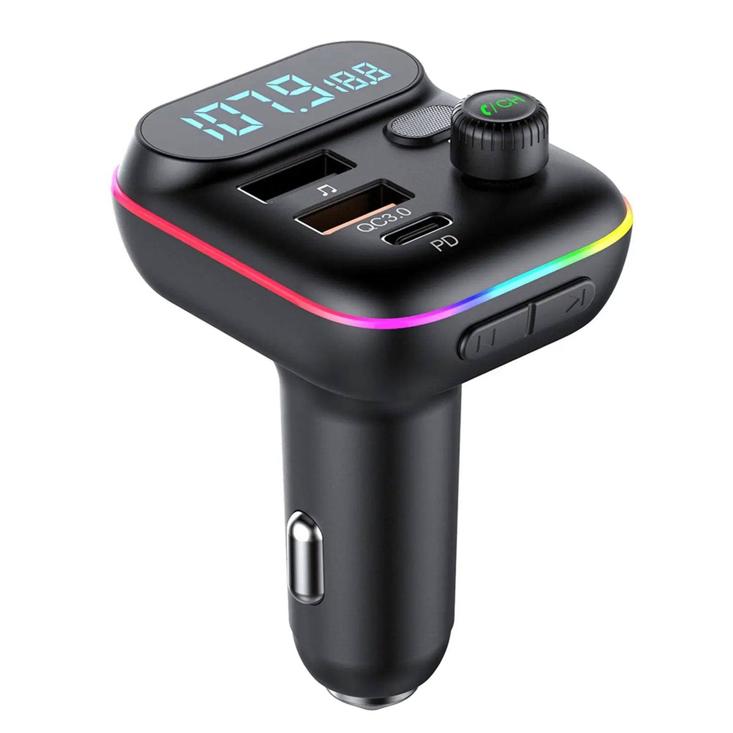 Car Bluetooth MP3 player FM Transmitter Bluetooth 5.0 FM Transmitter USB PD Car Fast Charger Electronic Accessories Peaceful Pleasures Health and Wellness A