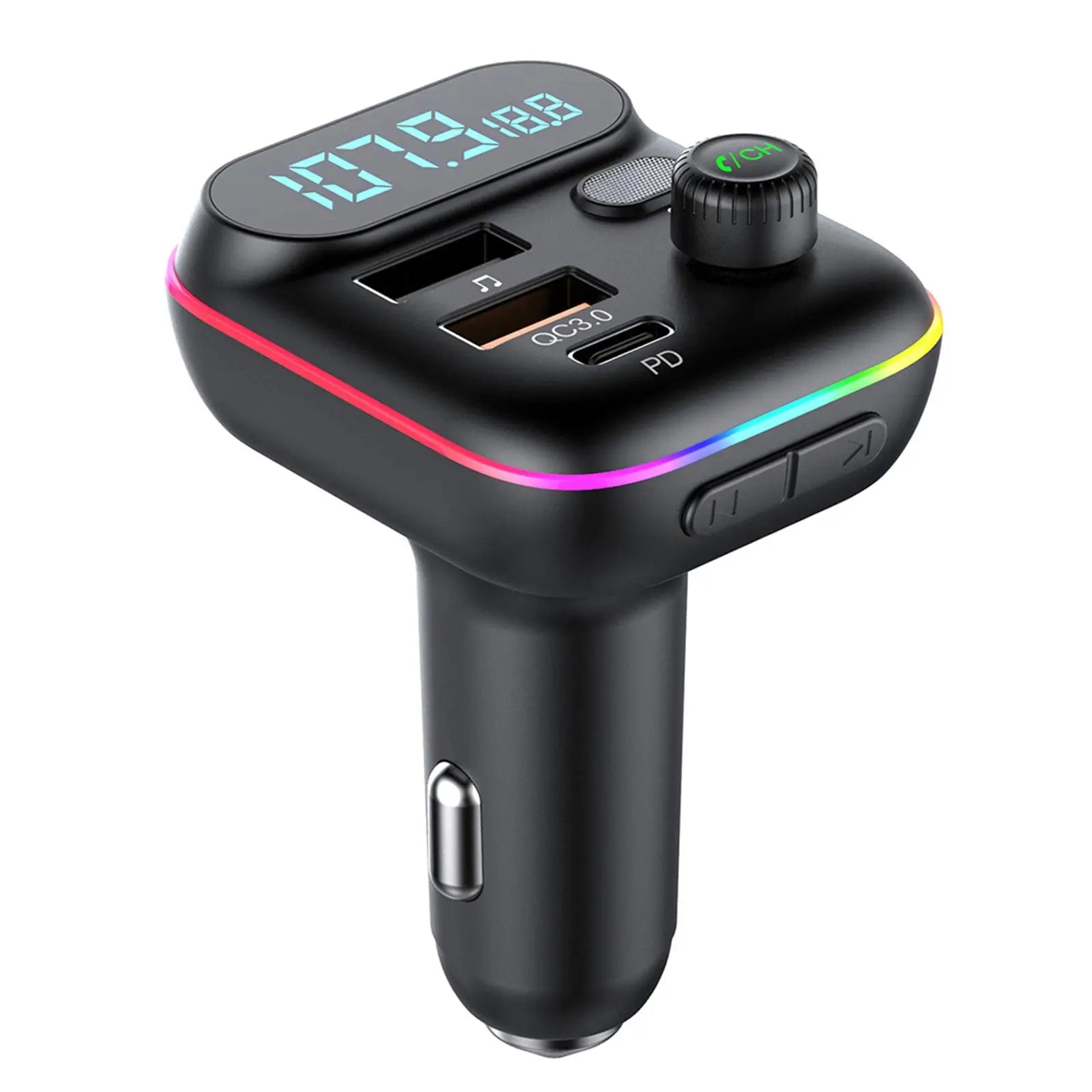 Car Bluetooth MP3 player FM Transmitter Bluetooth 5.0 FM Transmitter USB PD Car Fast Charger Electronic Accessories Peaceful Pleasures Health and Wellness A