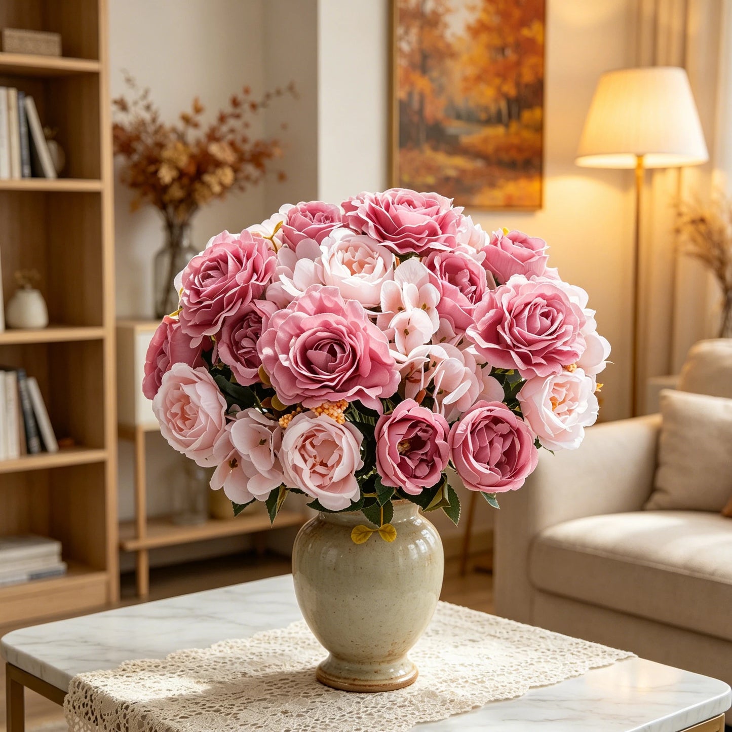 Artificial Silk Rose & Peony Bouquet | Wedding & Home Decor