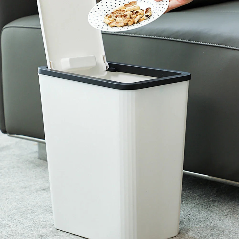 LEENKEA Trash Can with Lid – Large Capacity Bin for Home