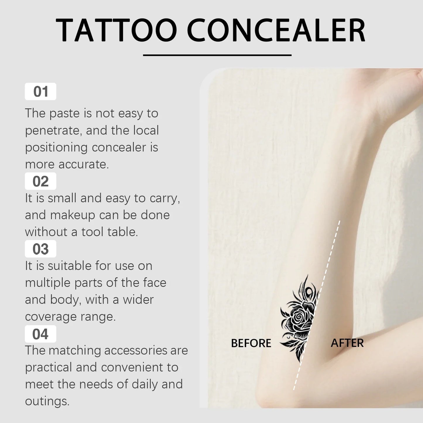 Tattoo Concealer Kit – Full Coverage Body Makeup, All Skin Types