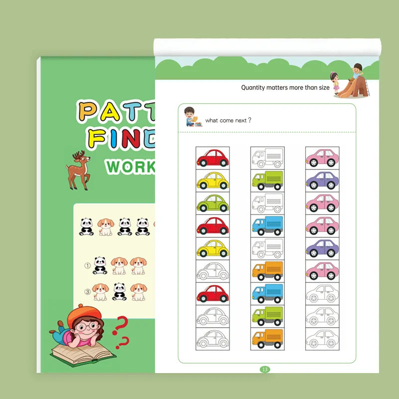 32 Pages Pattern Finding Workbook Preschool Logical Thinking Sequence