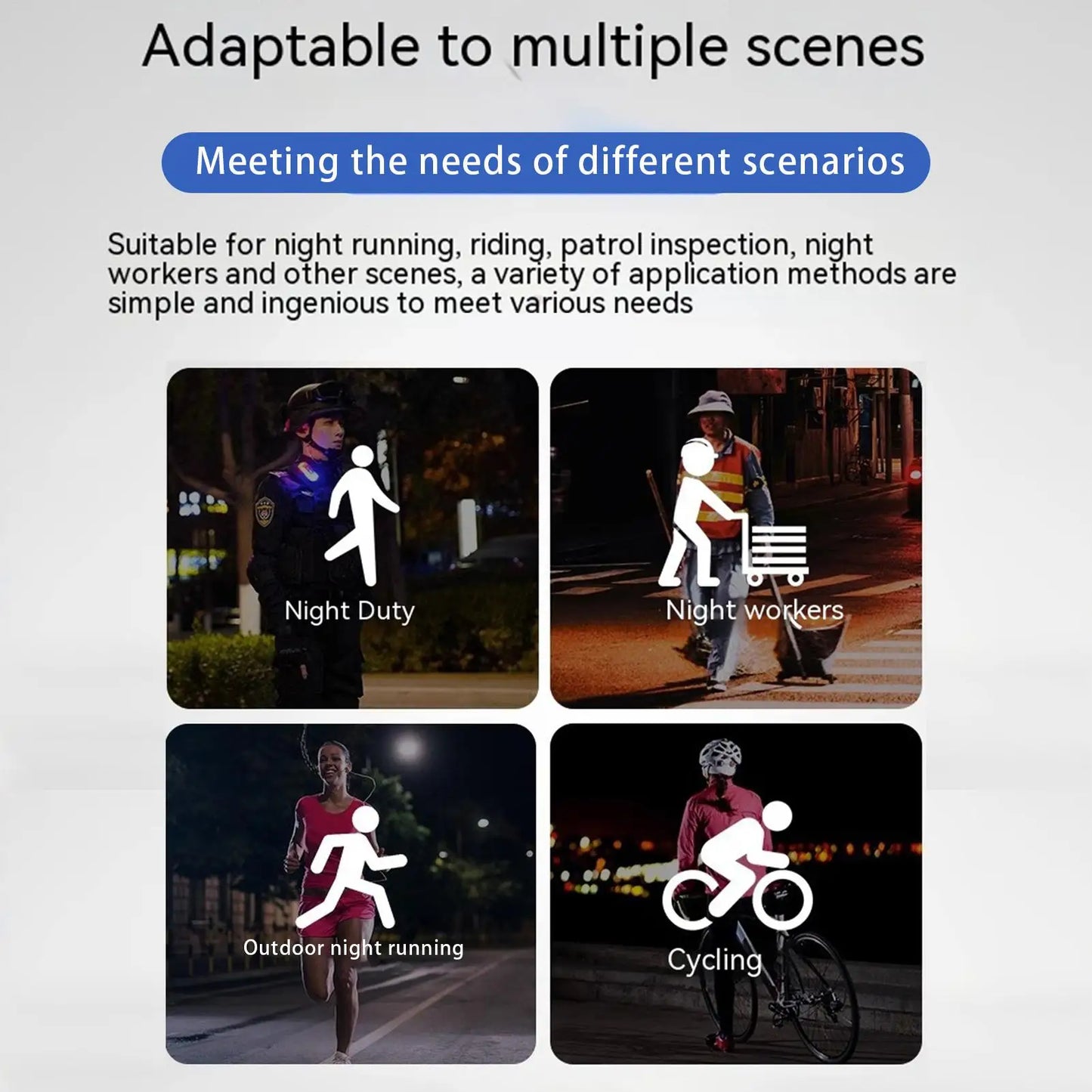 LED Shoulder Warning Strobe Light | USB Rechargeable Safety Clip