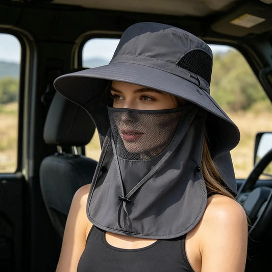 UV Sun Hat with Neck Flap – Unisex Fishing & Hiking Cap UV Sun Hat Oasis Select