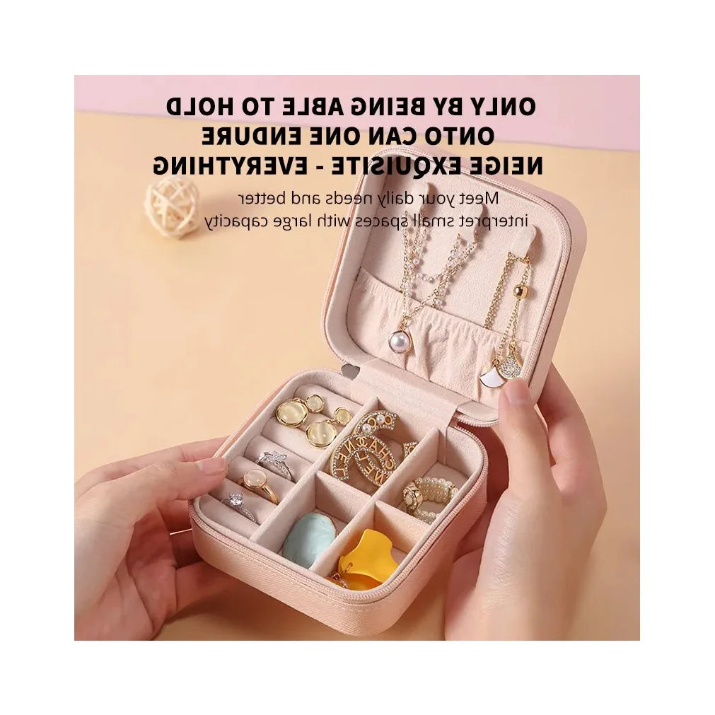 Mini PU Leather Jewelry Organizer Box | Travel Storage Case