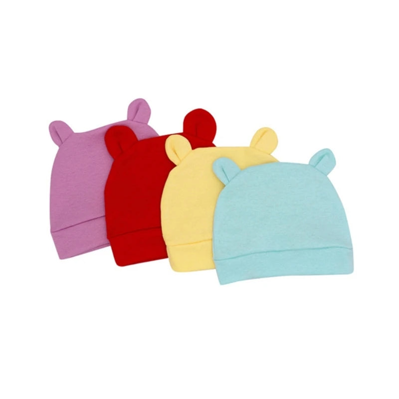 Infant Cotton Baby Bonnet Hospital Hat | Soft Solid Color 0-24M