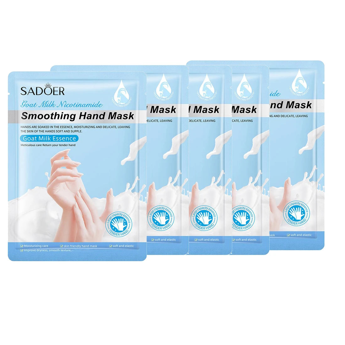 Hydrating Hand Mask Gloves – Rose & Milk, 1 or 5-Pack Peaceful Pleasures Health and Wellness Milk-5PCS