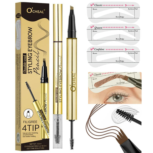 O'CHEAL 3D Feathery Brow Wax & Eyebrow Pencil Set | Waterproof Eyebrow Styling Set Oasis Select