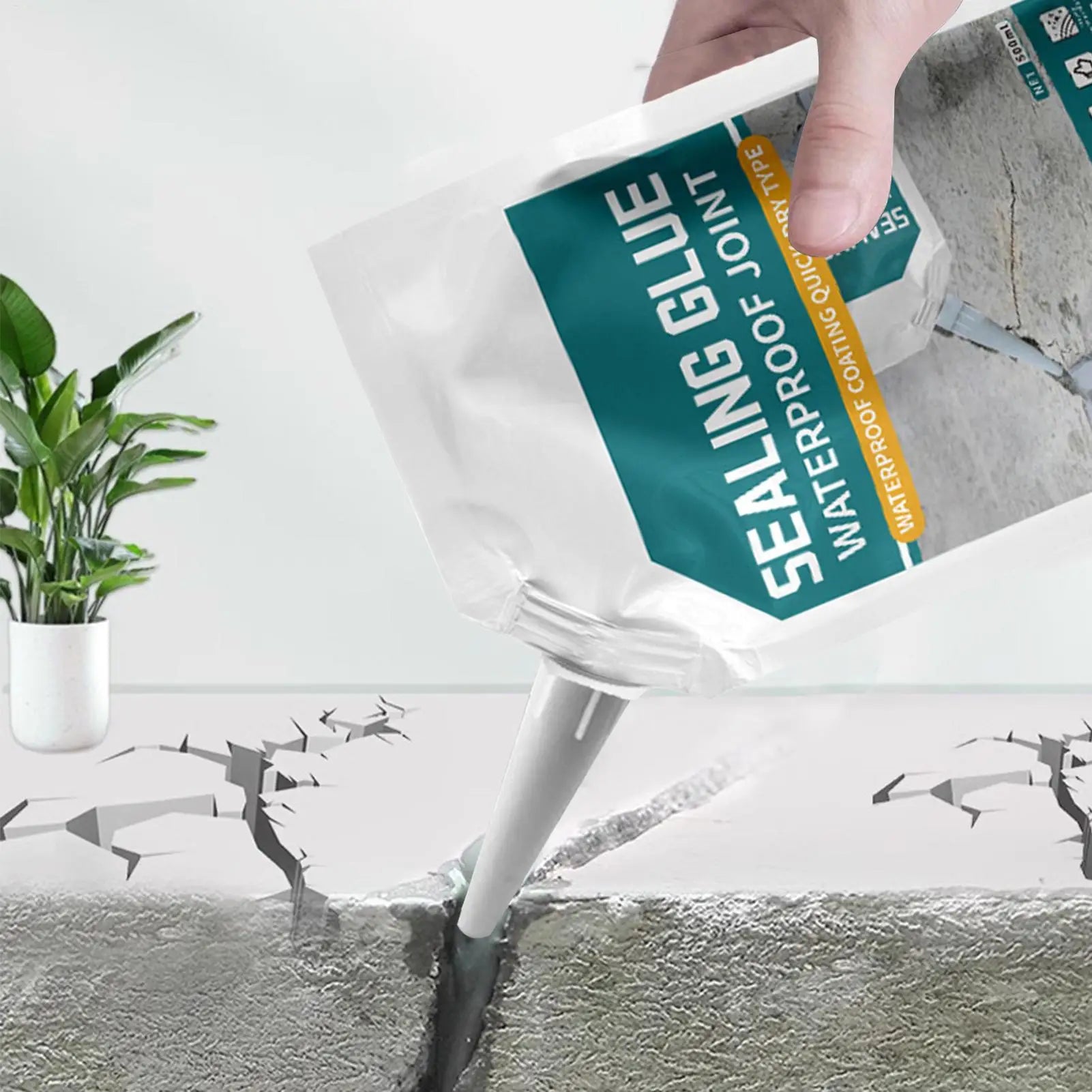 500ml Concrete Crack Filler Sealant Waterproof Quick-Drying Adhesive For Garage Floor Kitchen, Leak Repair For Corners Peaceful Pleasures Health and Wellness