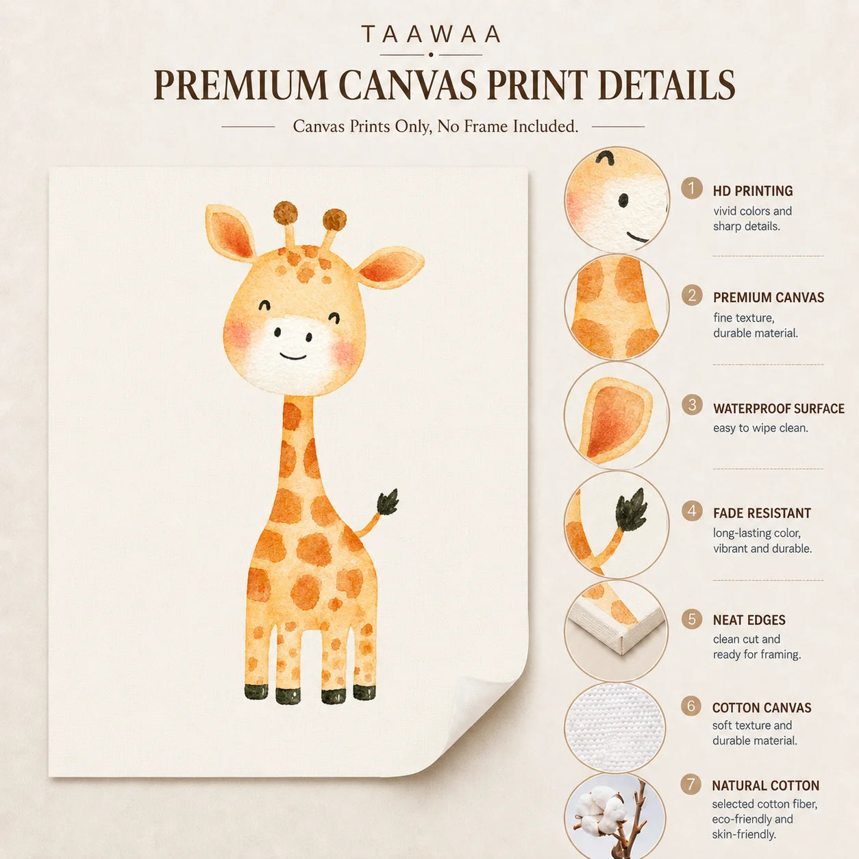 Cute Baby Animal Canvas Prints | Kids Nursery Wall Art Posters Canvas Wall Art Peaceful Pleasures Health and Wellness