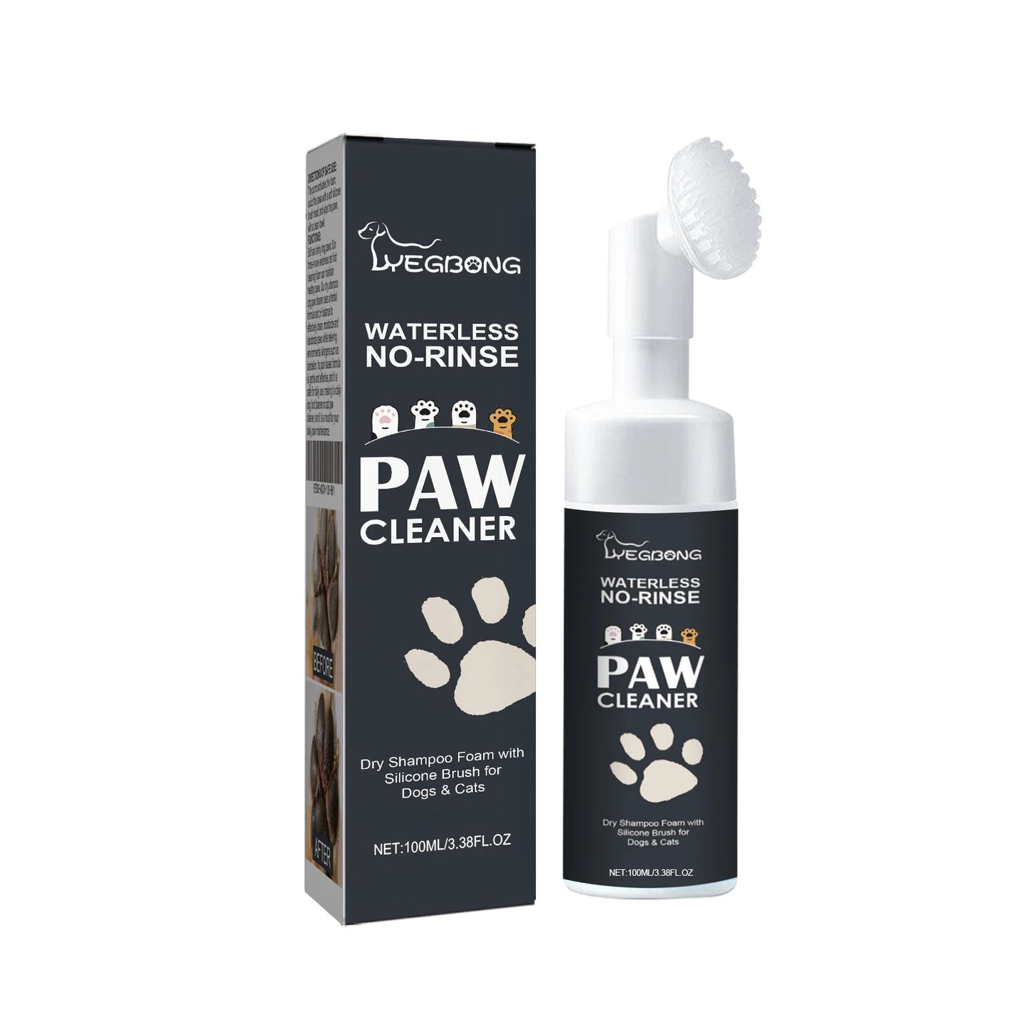 YEGBONG Waterless Dog Cat Paw Cleaner Foam | No-Rinse 100ml