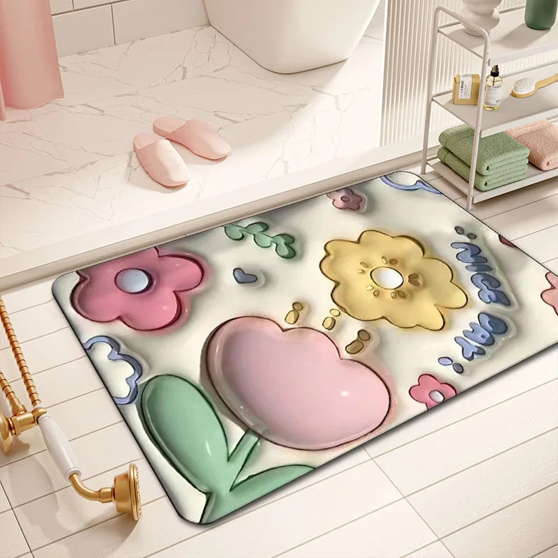 3D Visual Non-Slip Bath Mat – Kawaii Bathroom Rug | Home Décor