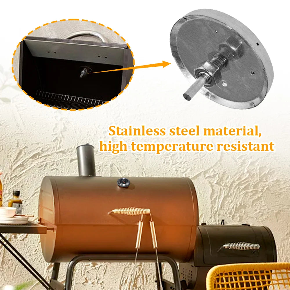 Barbecue BBQ Smoker Grill Stainless Steel Thermometer Temperature Gauge 60-430 for Kitchen Home Baking Household Cooking Peaceful Pleasures Health and Wellness