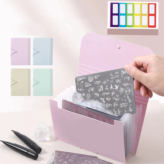 Nail Printing Steel Plate Storage Book Foldable Dustproof Scratch Peaceful Pleasures Health and Wellness