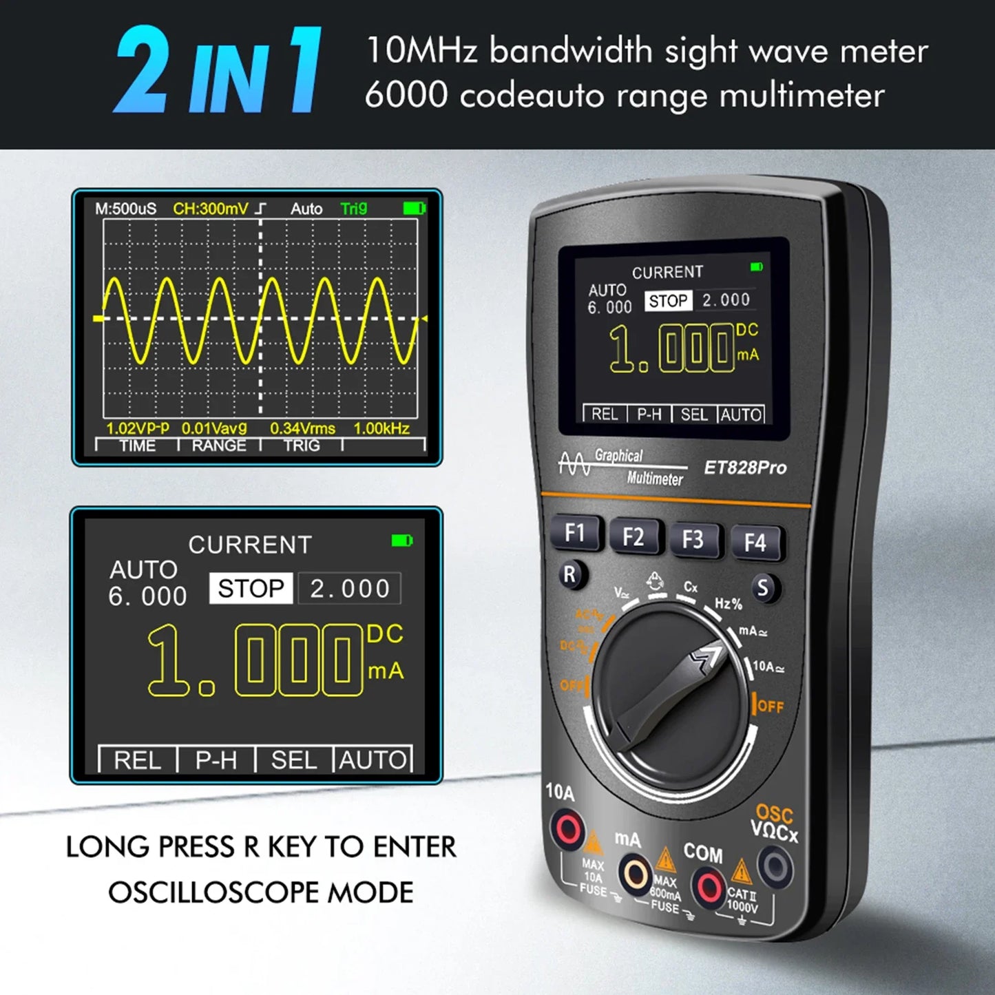 Intelligent Graphical Digital Oscilloscope 2 in1with 4 Inches Screen