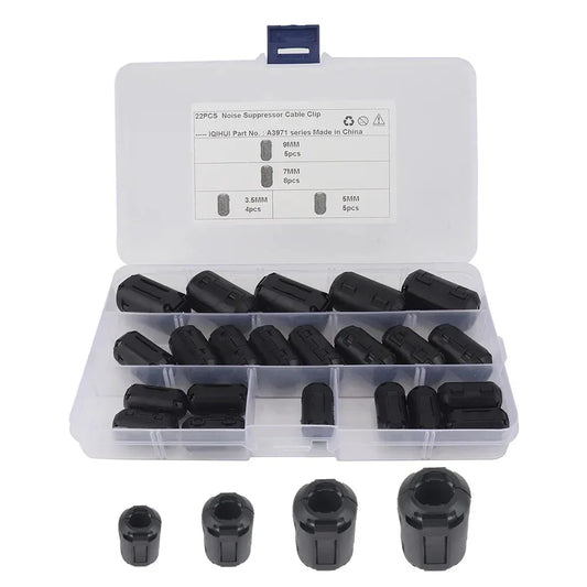 22pcs Clip on Ferrite Ring Core Bead Choke RFI EMI Noise Suppressor Cable Clips for USB Audio Video Power Cord Peaceful Pleasures Health and Wellness 22pcs