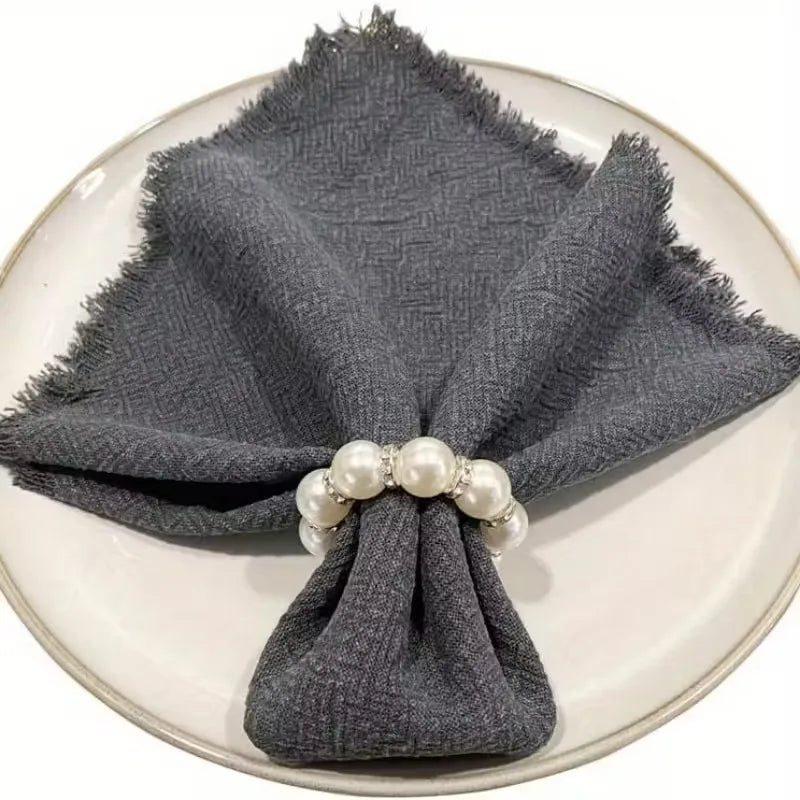 Handmade Beaded Pearl Napkin Rings – Wedding & Party Decor