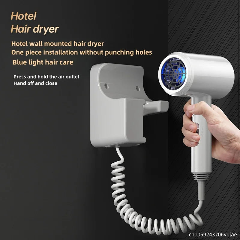 Latest Hotel/Guesthouse Specific Wall Mounted Non Punching Hair Dryer 1600w High-Power Fast Drying Blue Light Hair Care Hair Dry Peaceful Pleasures Health and Wellness