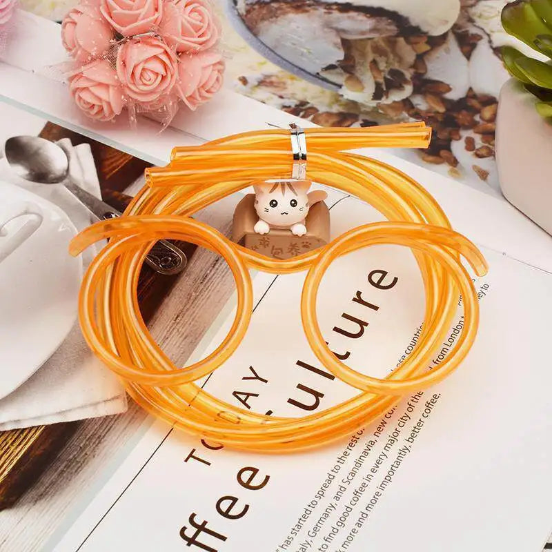 Silly Straw Glasses,Novelty Loop Eyeglasses Straw Fun Party Drinking Straw Eye Glasses for Annual Meeting Parties Birthday Peaceful Pleasures Health and Wellness orange