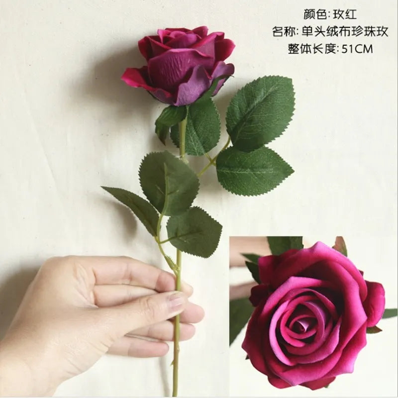 Silk Rose Artificial Flowers 2/4pcs – Wedding & Home Decor