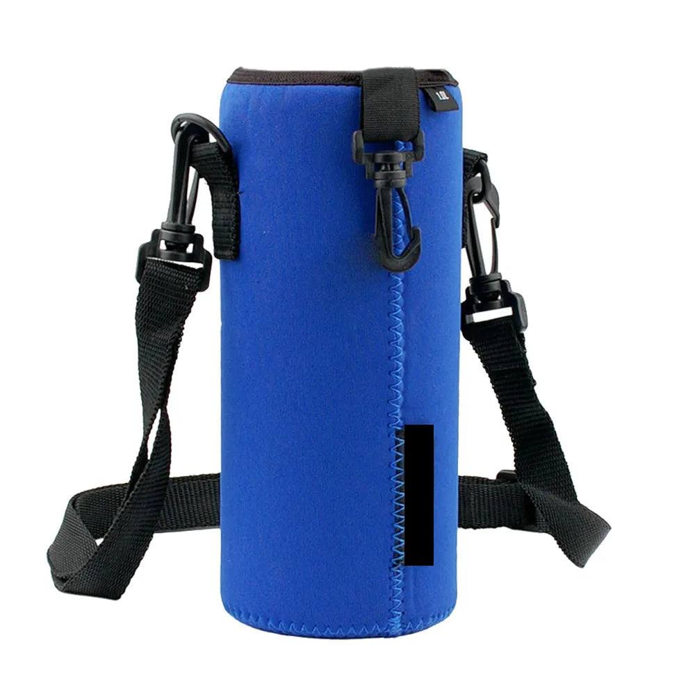 Insulated Neoprene Water Bottle Carrier Bag & Shoulder Strap