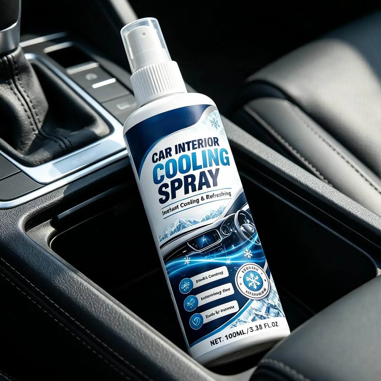 100ml Car Interior Cooling Spray Fast-Acting Freeze Spray Cools Leather Seats Dashboard Steering Wheel, Odor Eliminator Peaceful Pleasures Health and Wellness