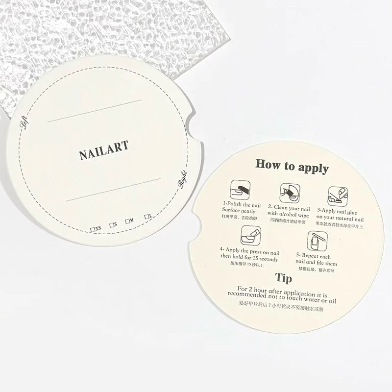 False Nail Press On Wearing Circular Iron Display Box With Display Card Nail Packing Box For Fake Nails Finished Product Peaceful Pleasures Health and Wellness