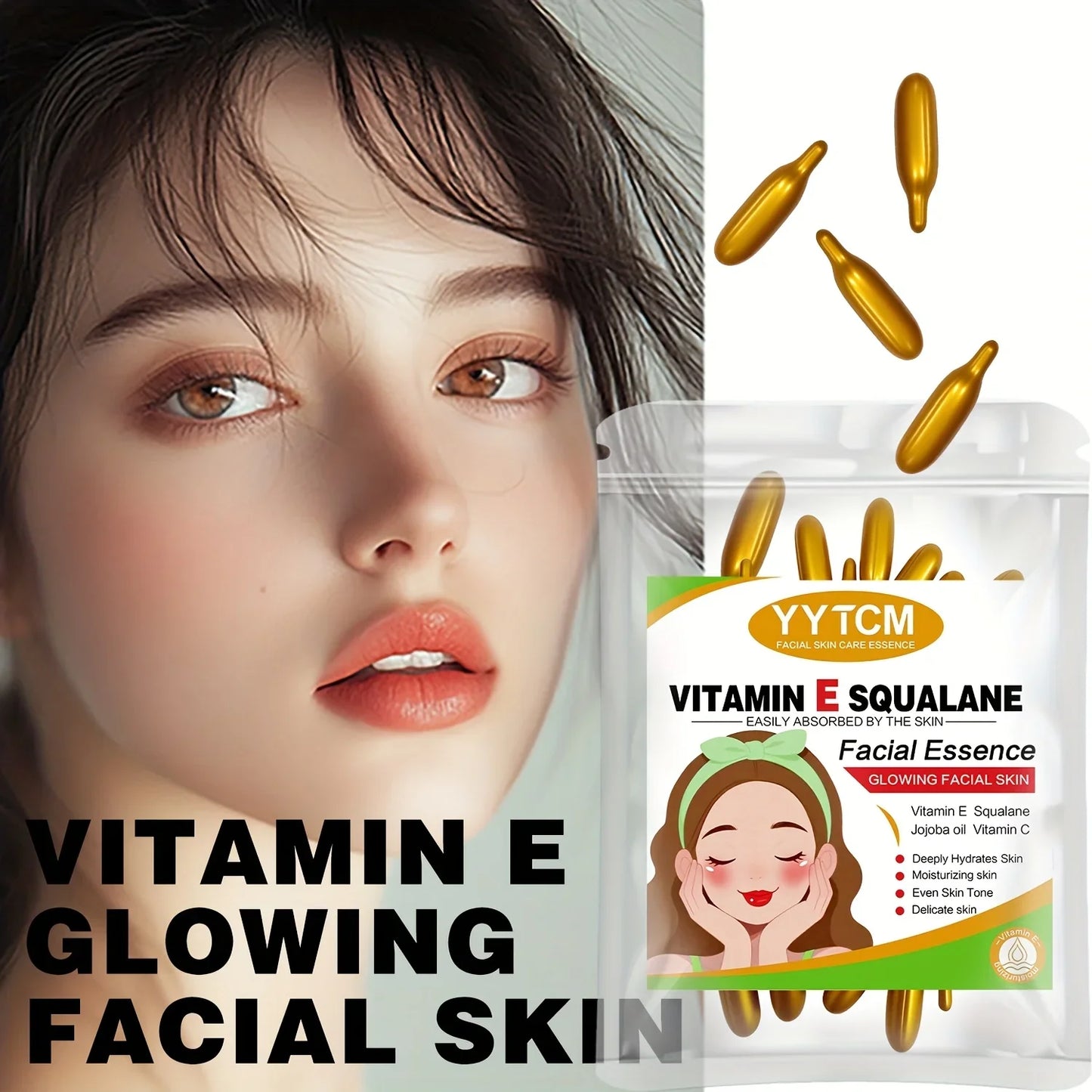 Vitamin E Brightening Capsule Essence – 30 Capsules | Squalane