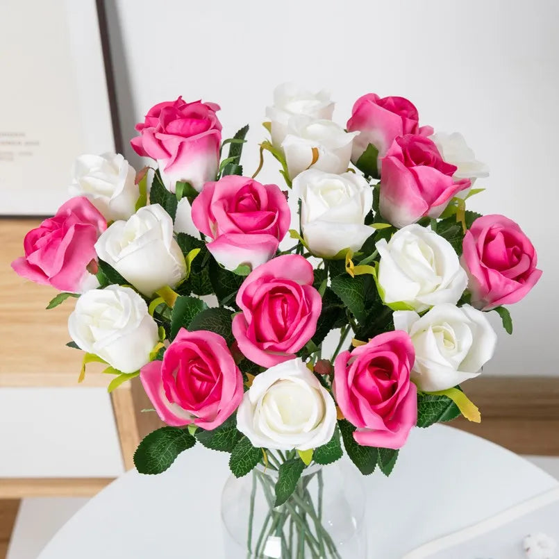 Artificial Silk Rose Bouquet | Wedding & Home Decor Fake Flowers