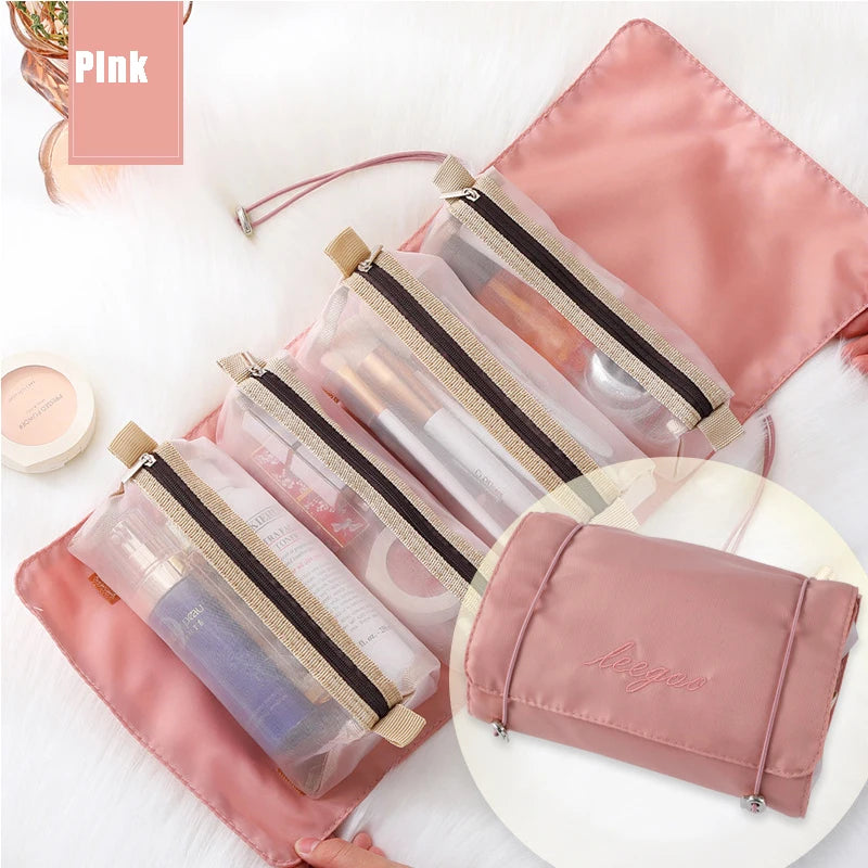 4-in-1 Foldable Hanging Cosmetic Bag | Travel Toiletry Organizer