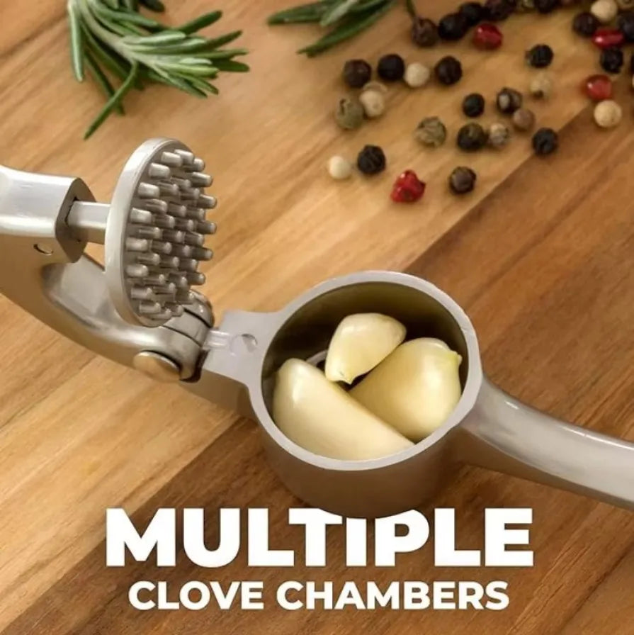 KUUJOJO Premium Garlic Press Set, Rust Proof & Professional Garlic Mincer Tool-Easy-Squeeze, Easy-Clean withSoft, Ergonomic Hand Peaceful Pleasures Health and Wellness