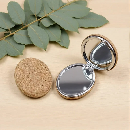 Cork Double-Sided Magnifying Compact Vanity Mirror | Foldable Compact Vanity Mirror Oasis Select