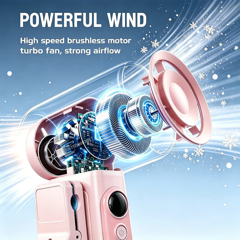 Mini Clip-on Fan Handheld Pocket Fan Rechargeable Digital Display Air Cooling Fan for Outdoor Travel Portable Umbrella Clip Fan Peaceful Pleasures Health and Wellness