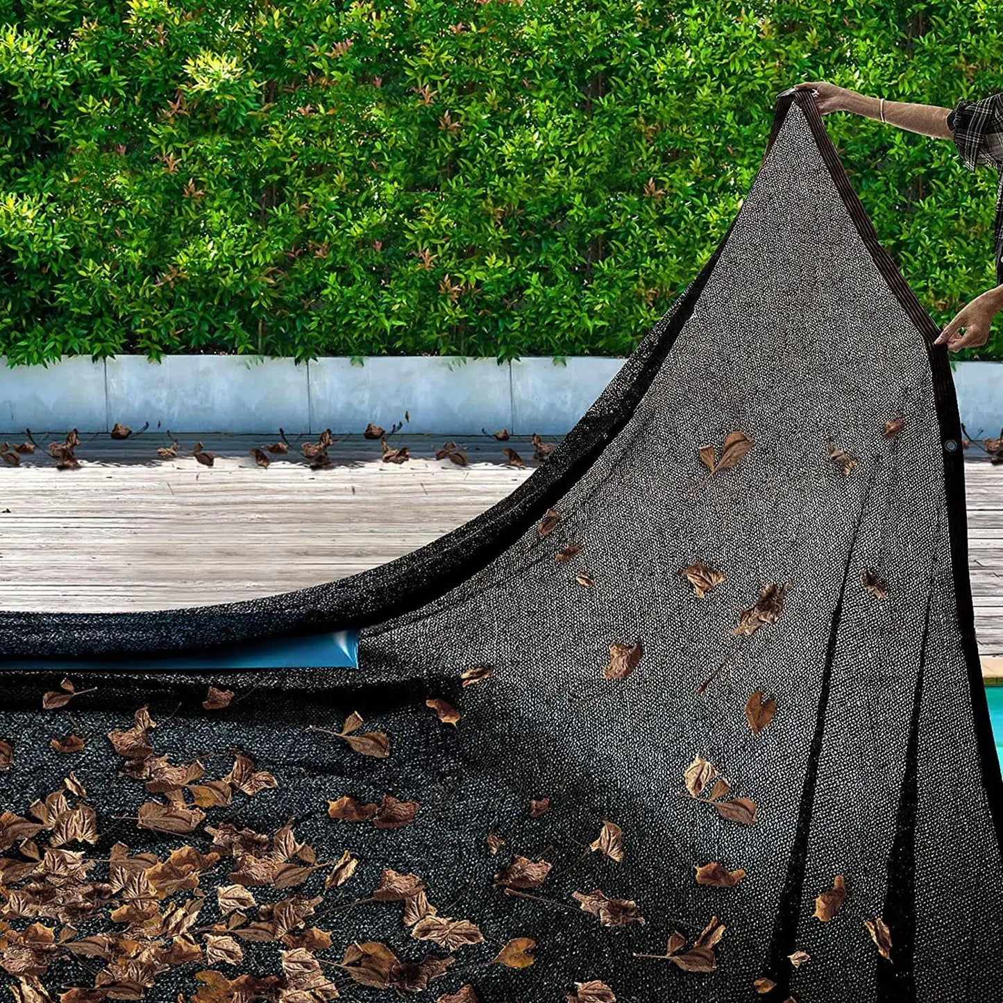 Black Shade Cloth Mesh Cover w/ Grommets | Pool, Patio & Garden