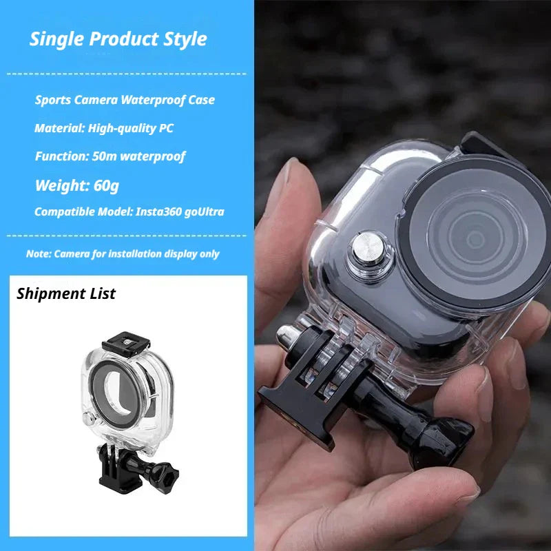 50m Waterproof Dive Case for Insta360 GO Ultra | Protective Shell