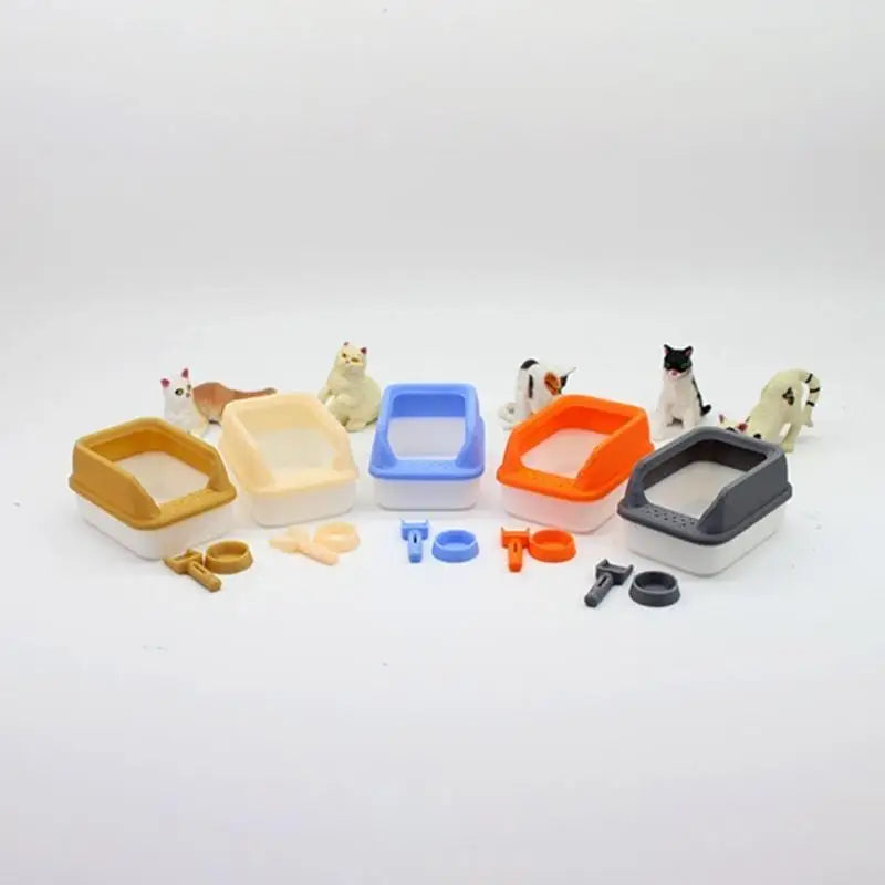 1:12 Dollhouse Miniature Pet Litter Box Set – Cat Playset
