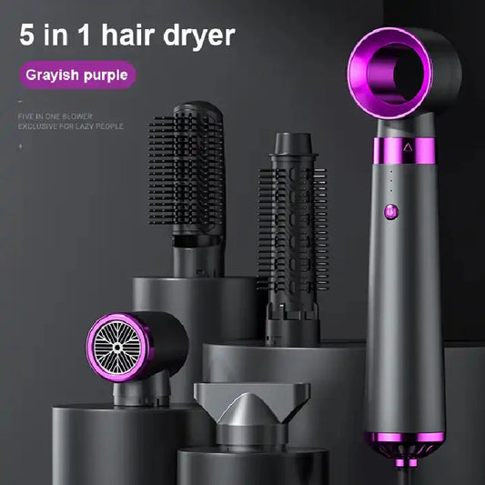 5 In 1 Hair Dryer Electric Hot Air Brush Multifunctional Hair Straightener Curler Blow Dryer Styling Set Peaceful Pleasures Health and Wellness