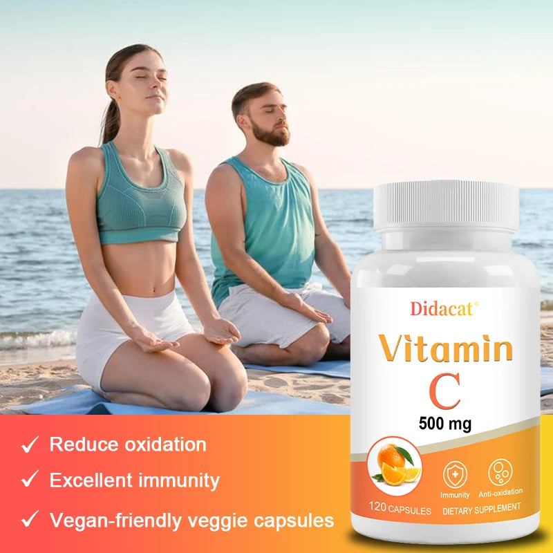Vitamin C 500mg Capsules – Immune, Antioxidant & Skin Support