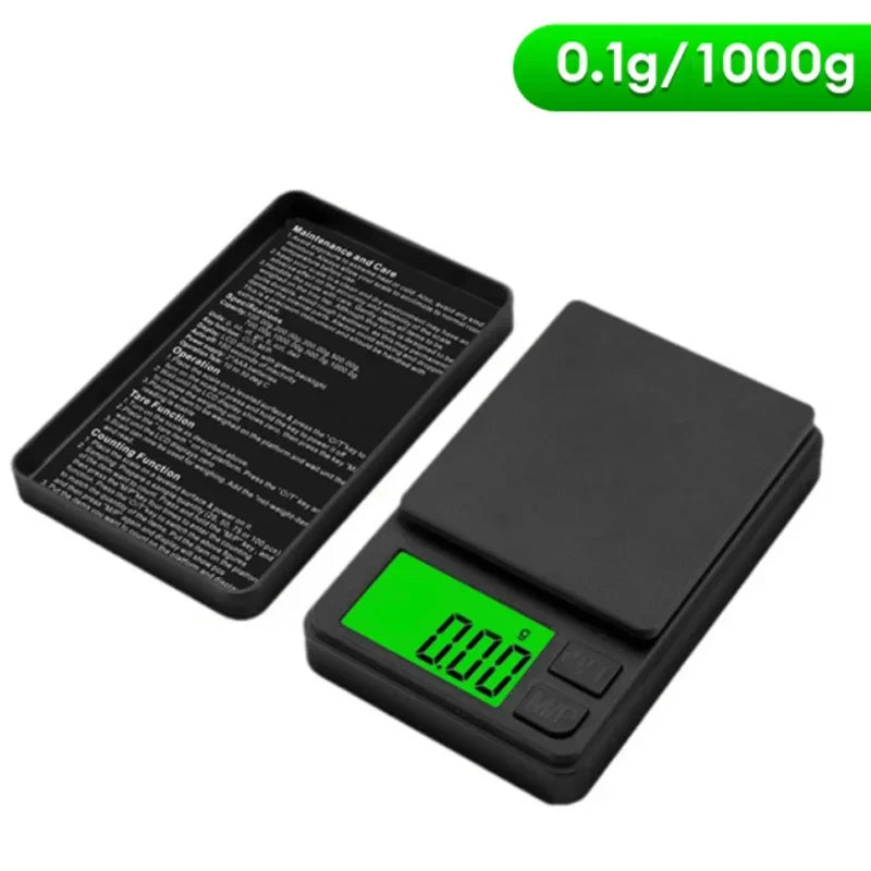 Mini Pocket Scale 1000g 0.01g LCD Digital Scale for Food Jewelry Ounces Grains with Backlit Display Peaceful Pleasures Health and Wellness 0.1g 1000g