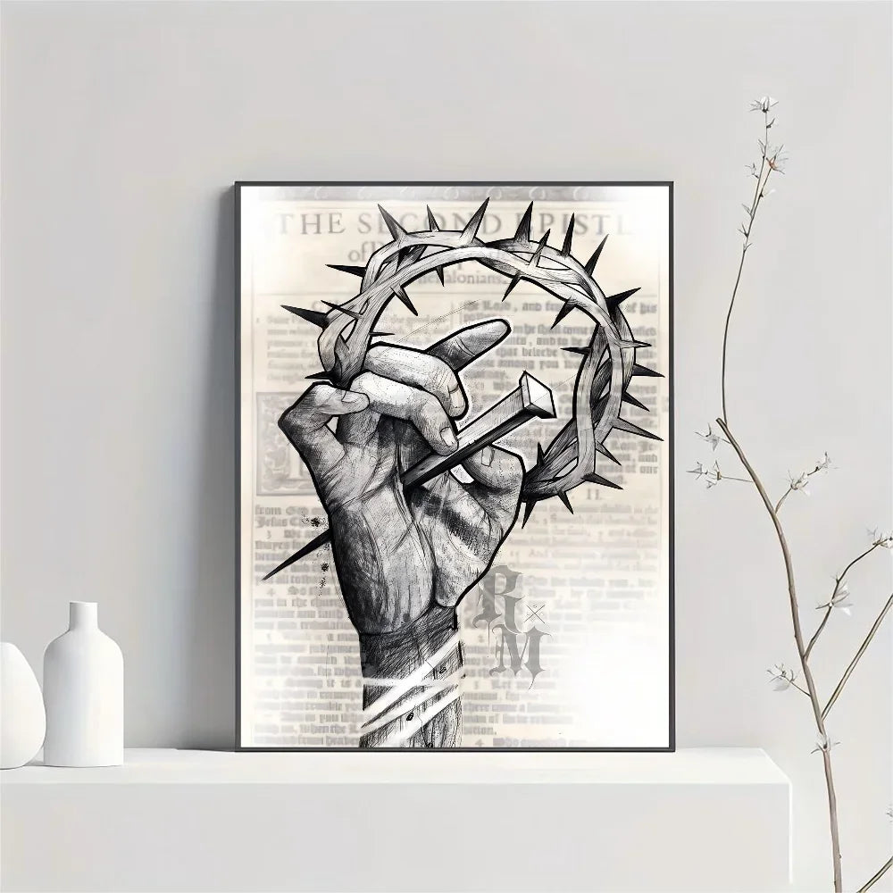 1pc frameless Son of God Jesus Cross Holy Light Wall Art, HD Canvas Print Poster, Suitable for Home, Living Room, Room Decoratio Peaceful Pleasures Health and Wellness z3 50x70cm Unframed