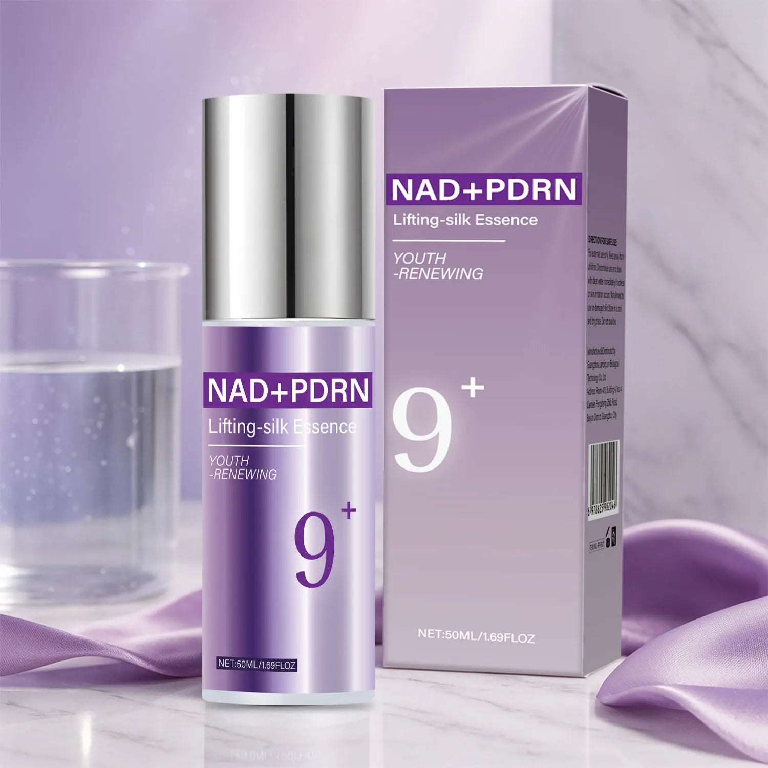 9+ NAD+ PDRN Lifting-sil Essence for Women Firming, Fade Fine Lines NAD+ Serum& Toner for Brightening Skin 50ML Peaceful Pleasures Health and Wellness