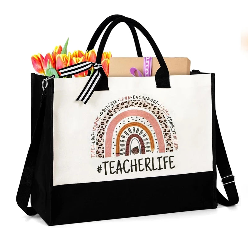 Teacher Appreciation Canvas Tote Bag | Thank You Gift Teacher Gift Tote Bag Peaceful Pleasures Health and Wellness tote bag 43x30x20cm