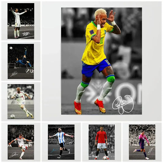 Soccer Player Canvas Wall Art Print | Football Portrait Poster Canvas Wall Art Peaceful Pleasures Health and Wellness